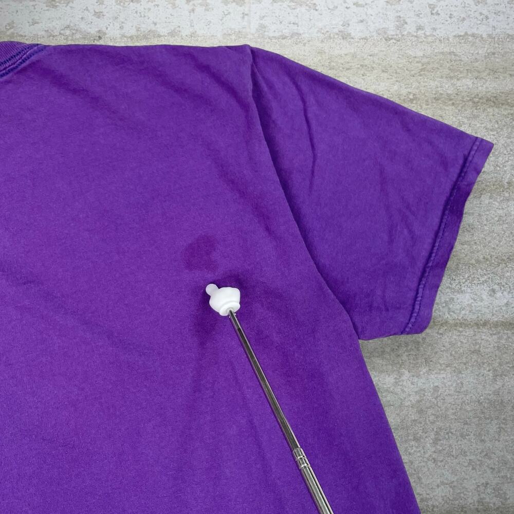 Vintage 90s Disney Shirt Mens M Purple Mickey Mouse Cotton Short Sleeve - Picture 5 of 5
